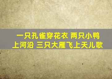 一只孔雀穿花衣 两只小鸭上河沿 三只大雁飞上天儿歌